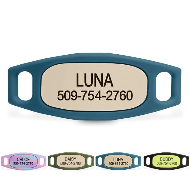 GoTags Silent Slide-On Engraved Silicone Pet ID Tag
