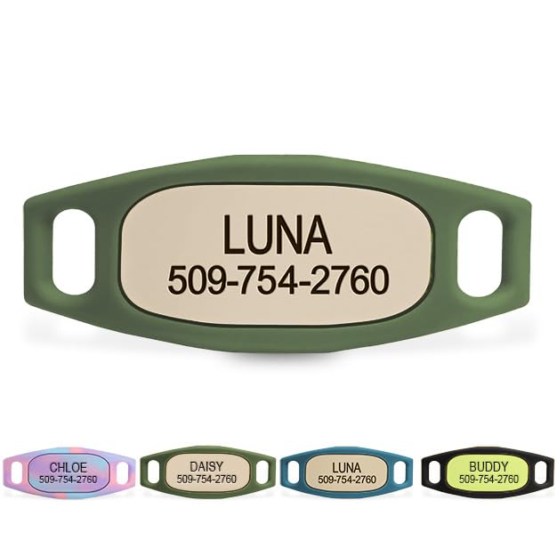 GoTags Silent Slide-On Engraved Silicone Pet ID Tag
