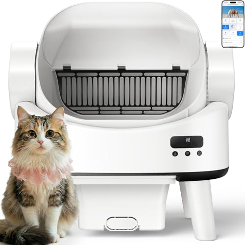Linvivon Open-Top Self-Cleaning Cat Litter Box