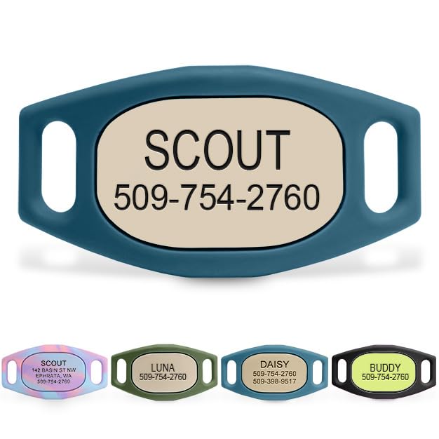 GoTags Silent Slide-On Engraved Silicone Pet ID Tag