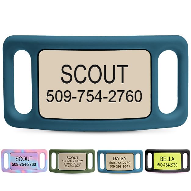GoTags Silent Slide-On Engraved Silicone Pet ID Tag