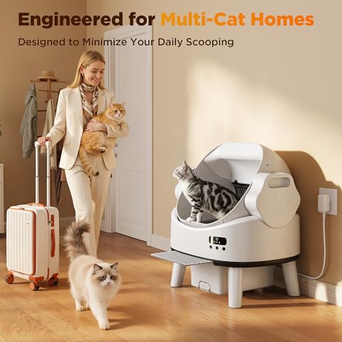 Linvivon Open-Top Self-Cleaning Cat Litter Box