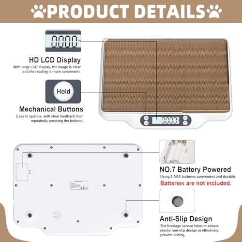 Kanmeii 66 lb Pet Scale with LCD Hold and Tare Functions