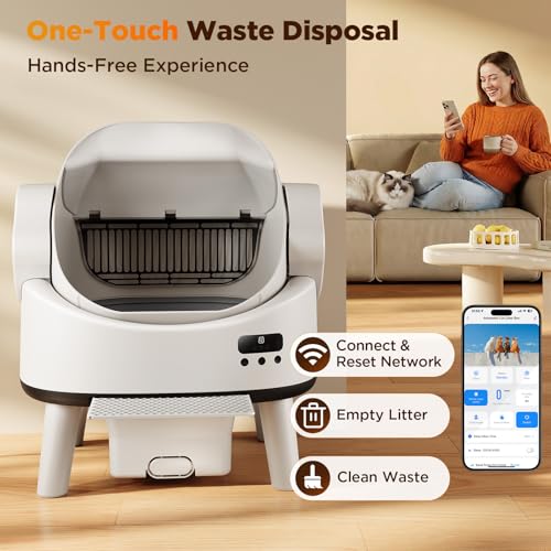 Linvivon Open-Top Self-Cleaning Cat Litter Box