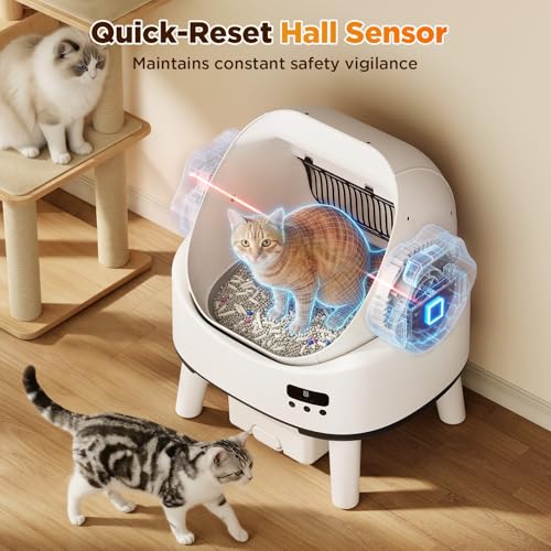 Linvivon Open-Top Self-Cleaning Cat Litter Box