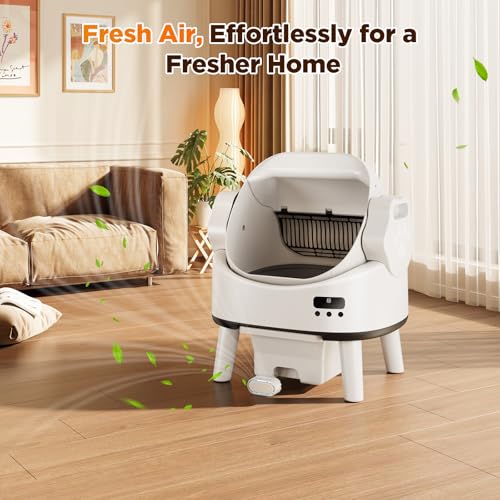 Linvivon Open-Top Self-Cleaning Cat Litter Box