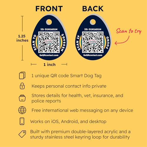 SeQR Privacy Smart Dog Tags with Custom QR Codes