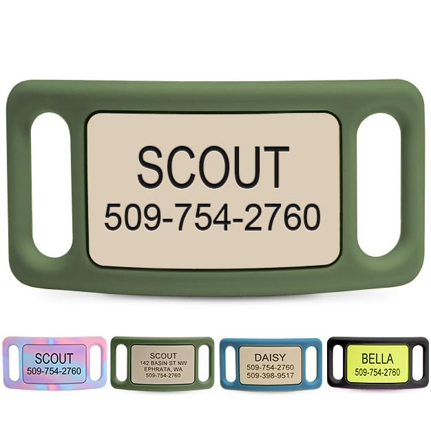 GoTags Silent Slide-On Engraved Silicone Pet ID Tag