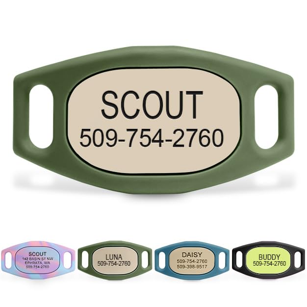 GoTags Silent Slide-On Engraved Silicone Pet ID Tag