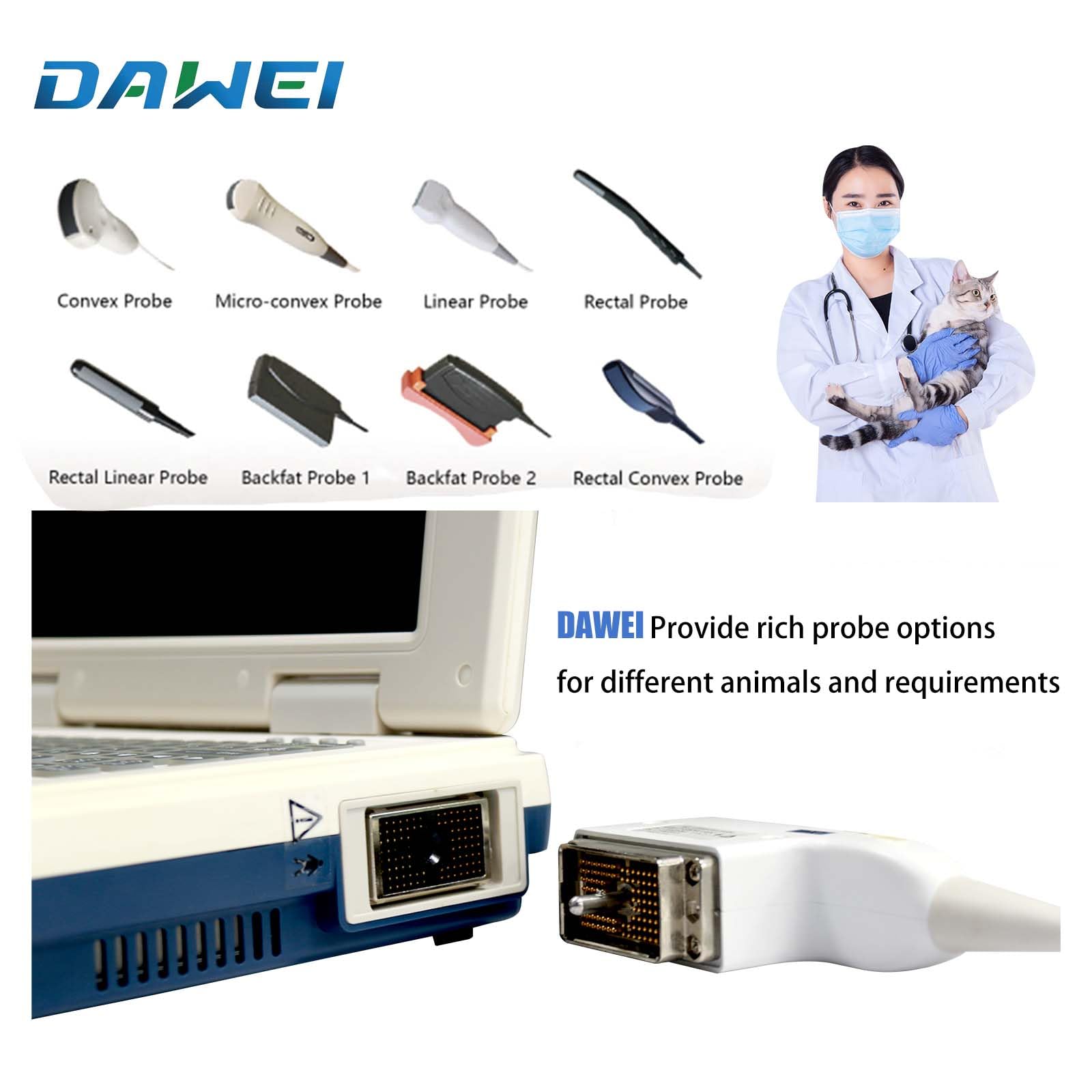 DAWEI Portable Veterinary Ultrasound Scanner for Animals