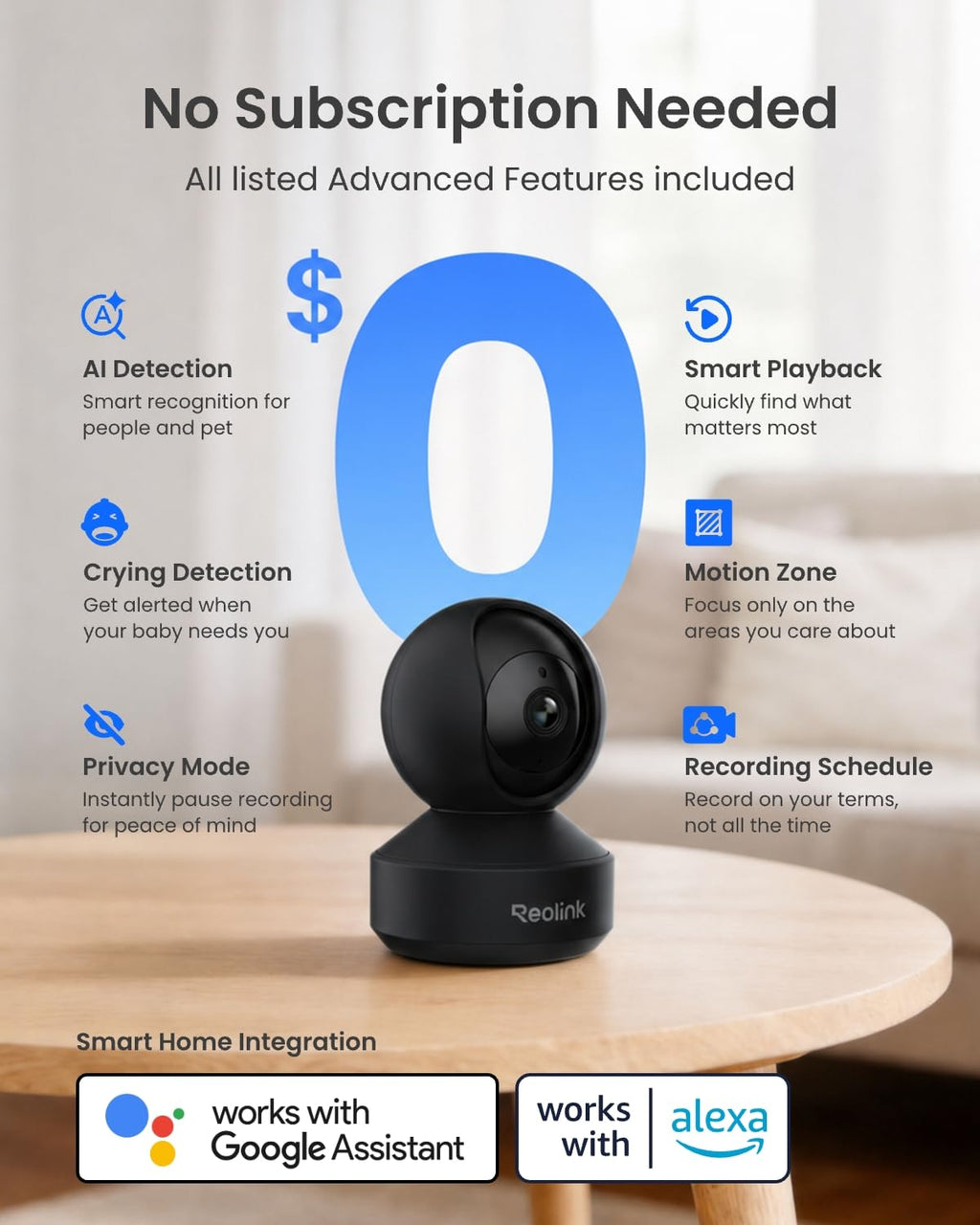 REOLINK E1 Pro 4MP WiFi Pet Camera with Auto Tracking