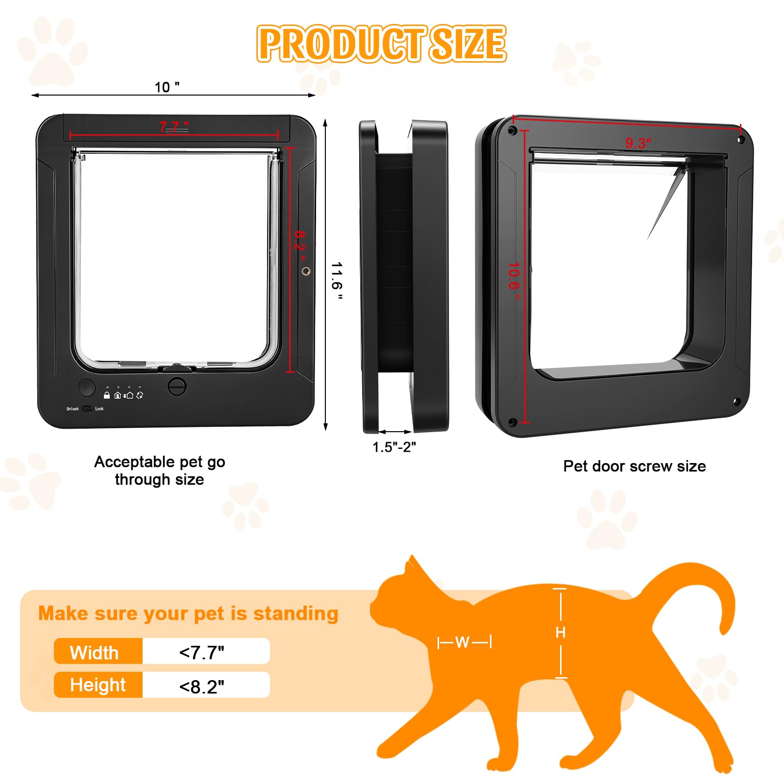 RFID Smart Cat Door with Collar Sensors and Remote Lock