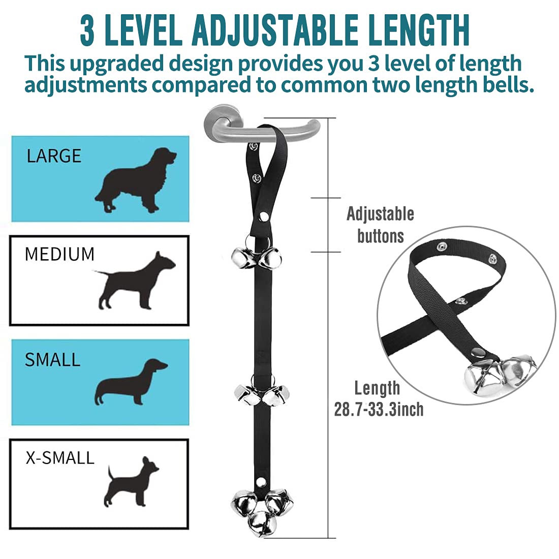 BLUETREE Adjustable Dog Doorbells for Potty Training