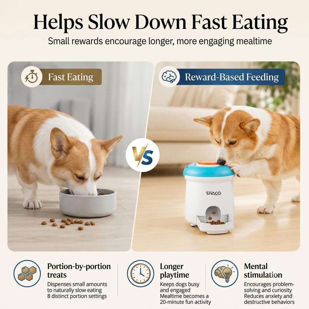 SIYACO Rechargeable Remote Dog Puzzle Treat Dispenser