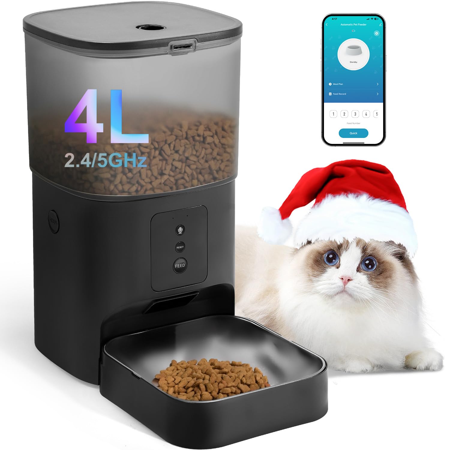 Automatic Cat Feeder with Voice Recorder and Meal Timer