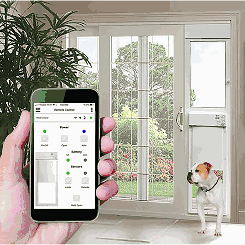 High Tech Pet WiFi Sliding Glass Patio Pet Door for Large Dogs