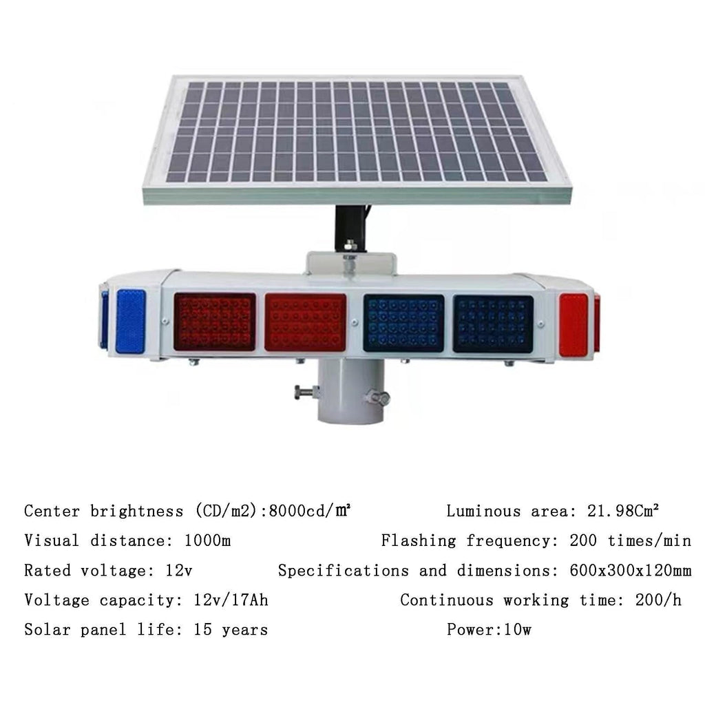 Solar RGB LED Traffic Warning Strobe Light for Outdoors