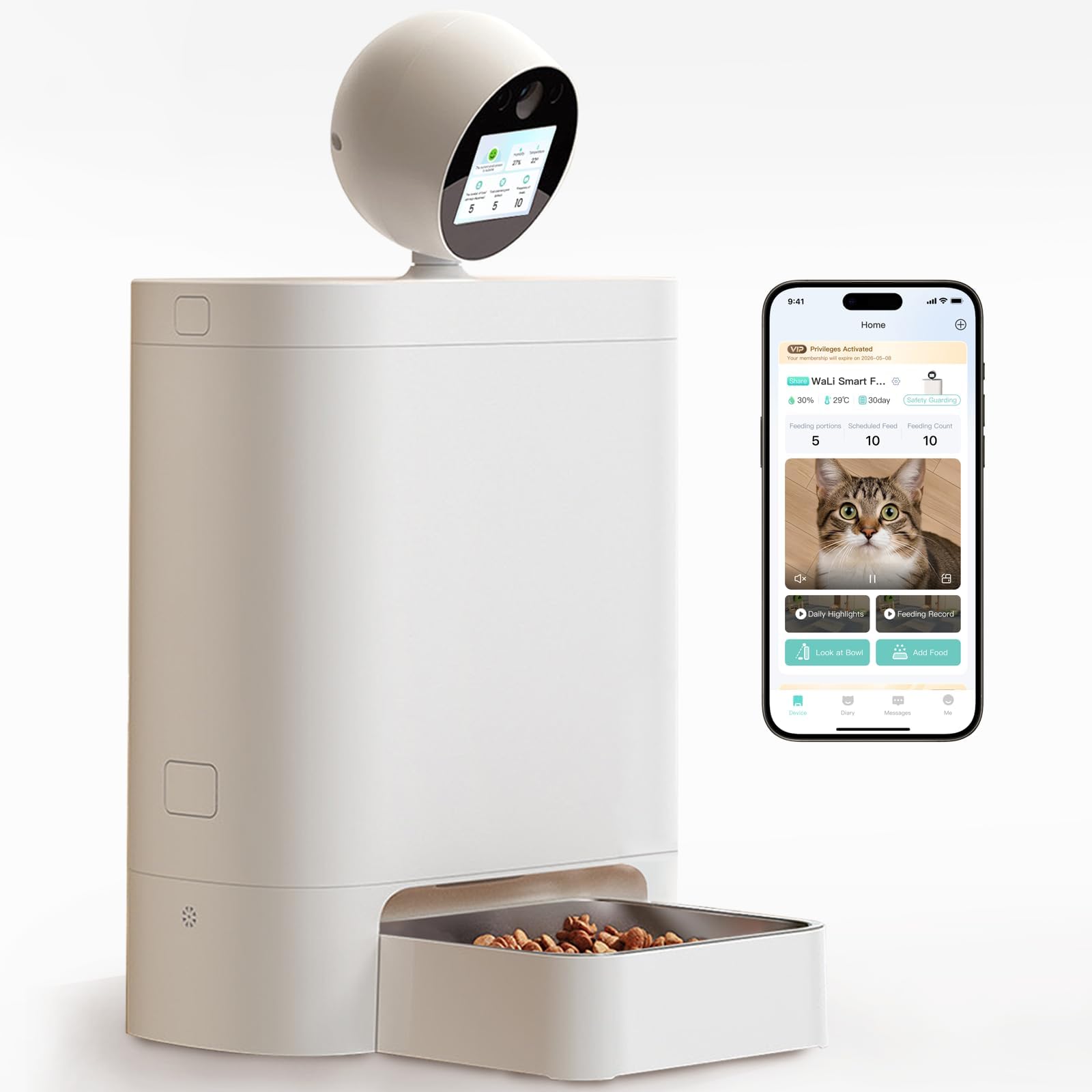 Zoiydals 5.5L AI Pet Feeder with 360° 2K Camera
