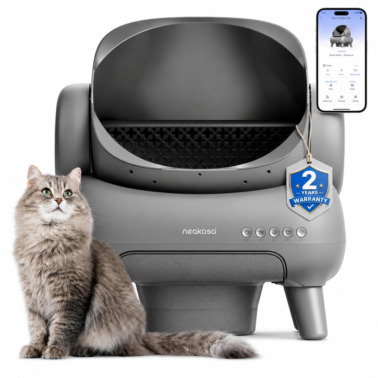 Neakasa Open-Top Self-Cleaning Cat Litter Box Kit
