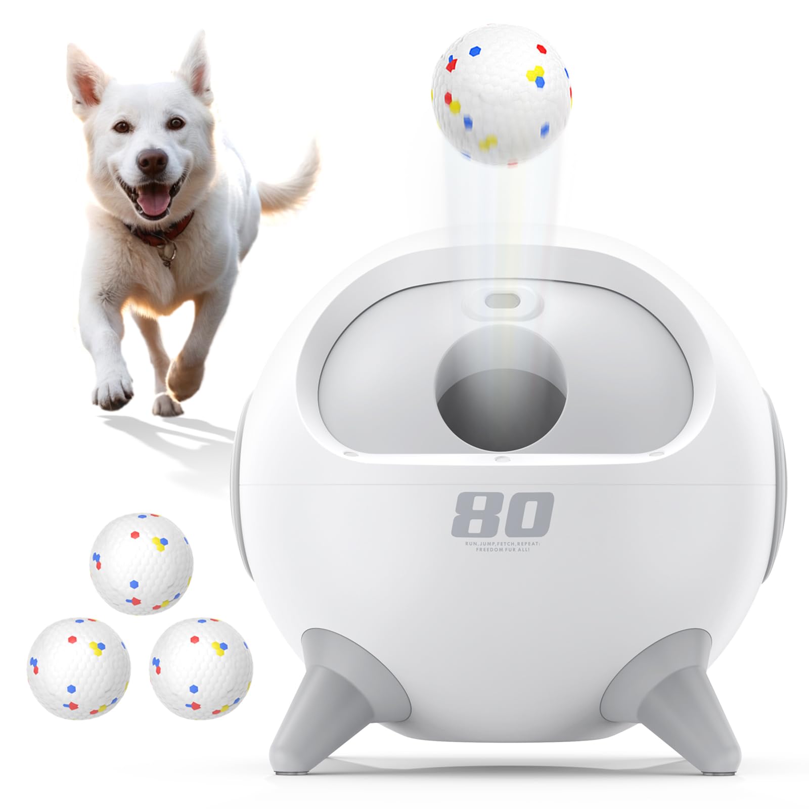uahpet Automatic Dog Ball Launcher with Obstacle Detection