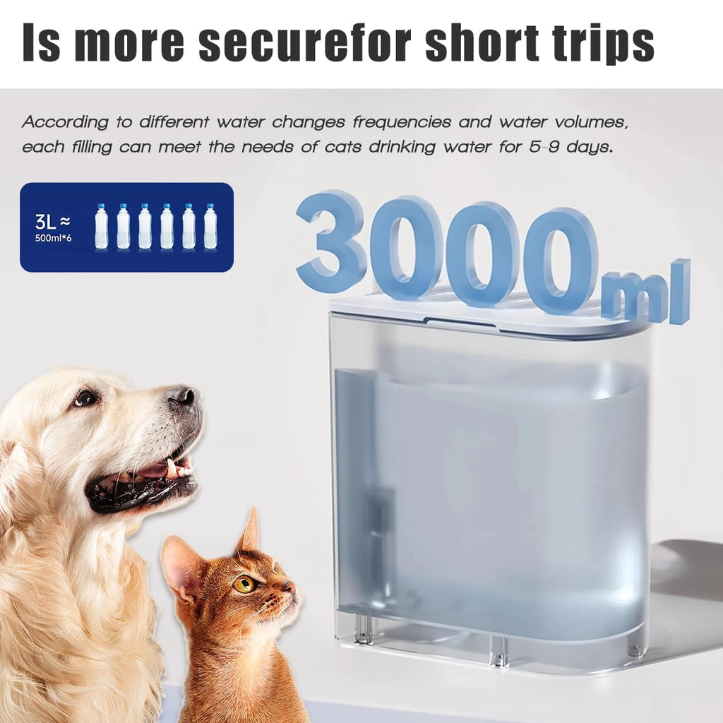 3.5L Rechargeable Wireless Pet Water Fountain with Filter