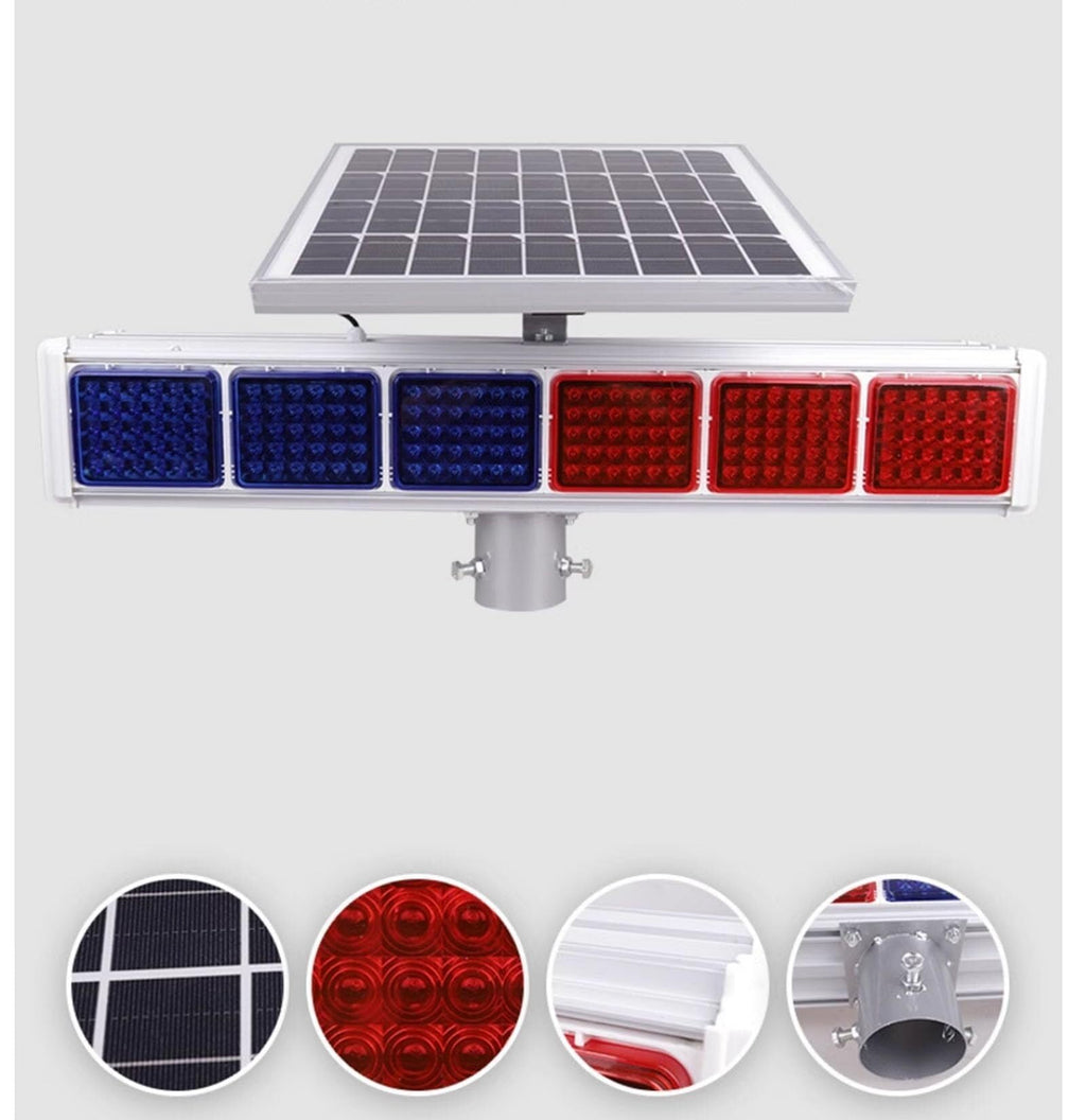 Solar RGB LED Traffic Warning Strobe Light for Outdoors