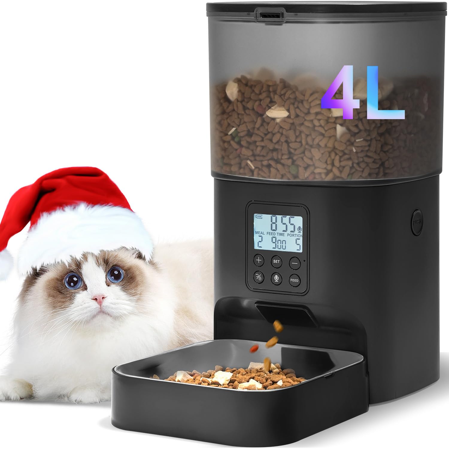 Automatic Cat Feeder with Voice Recorder and Meal Timer