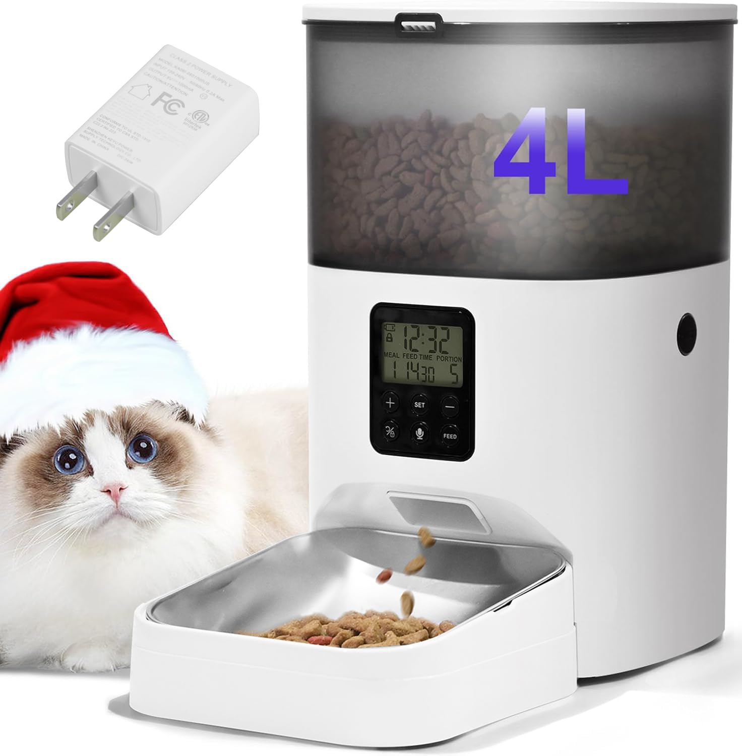 Automatic Cat Feeder with Voice Recorder and Meal Timer