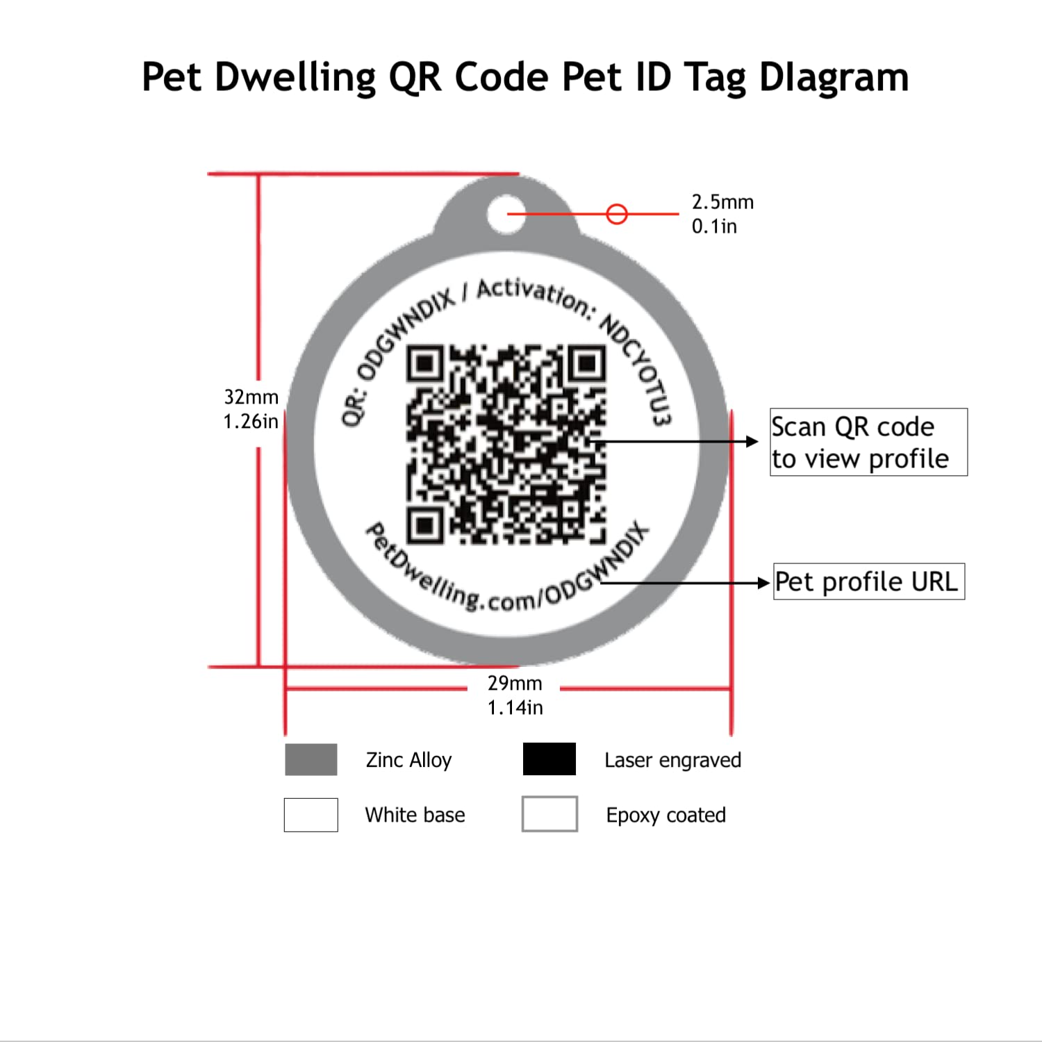Pet Dwelling QR Code Pet ID Tags with Online Profile