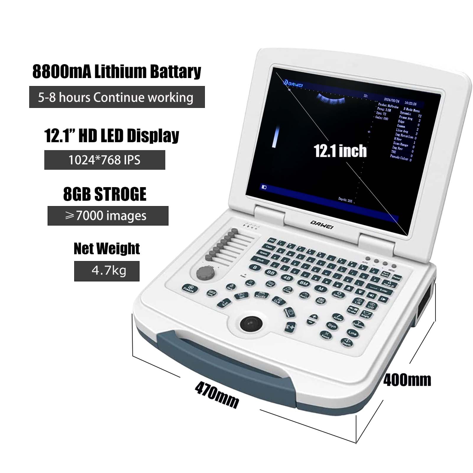 DAWEI Portable Veterinary Ultrasound Scanner for Animals