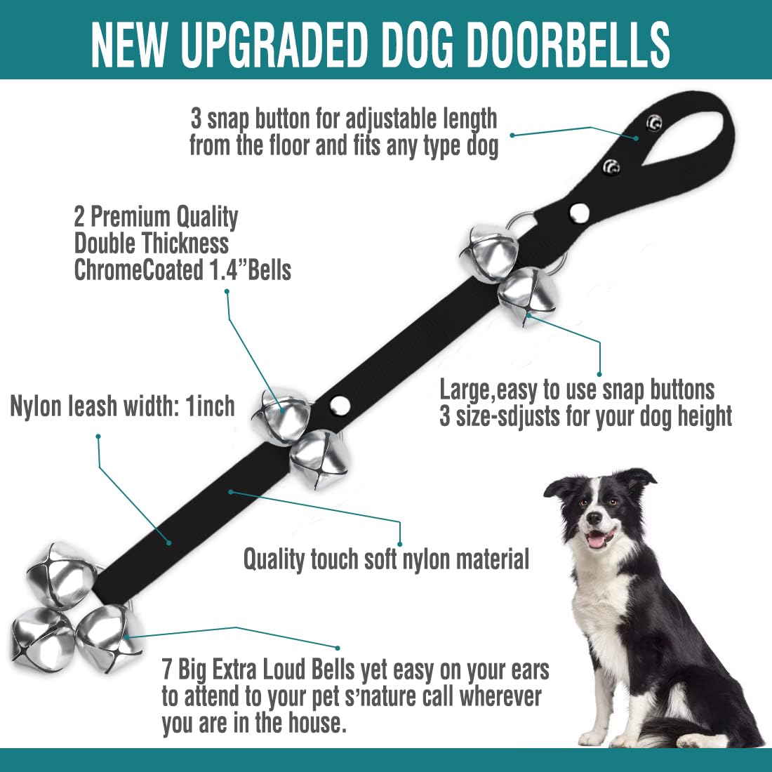 BLUETREE Adjustable Dog Doorbells for Potty Training
