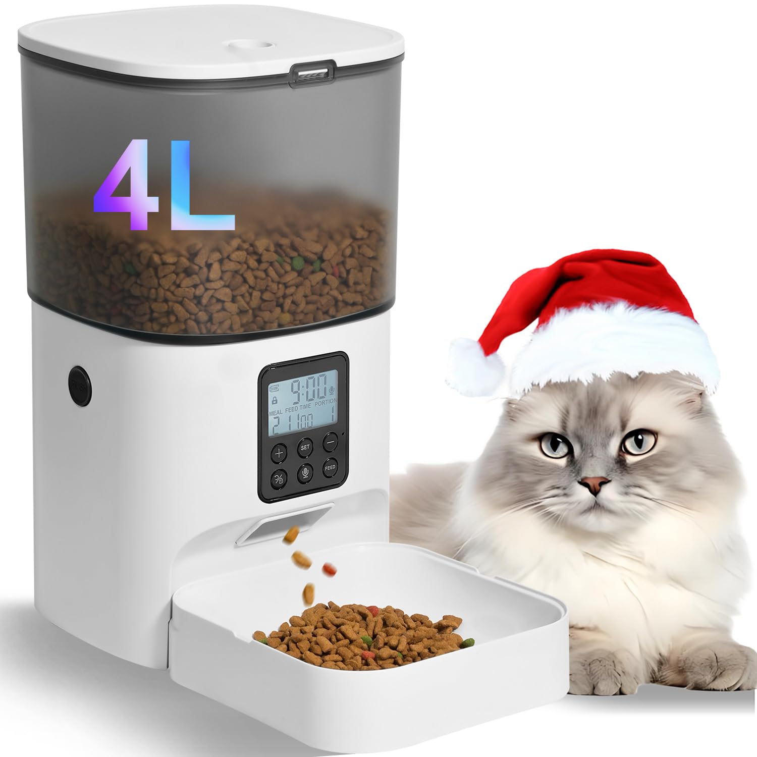 Automatic Cat Feeder with Voice Recorder and Meal Timer