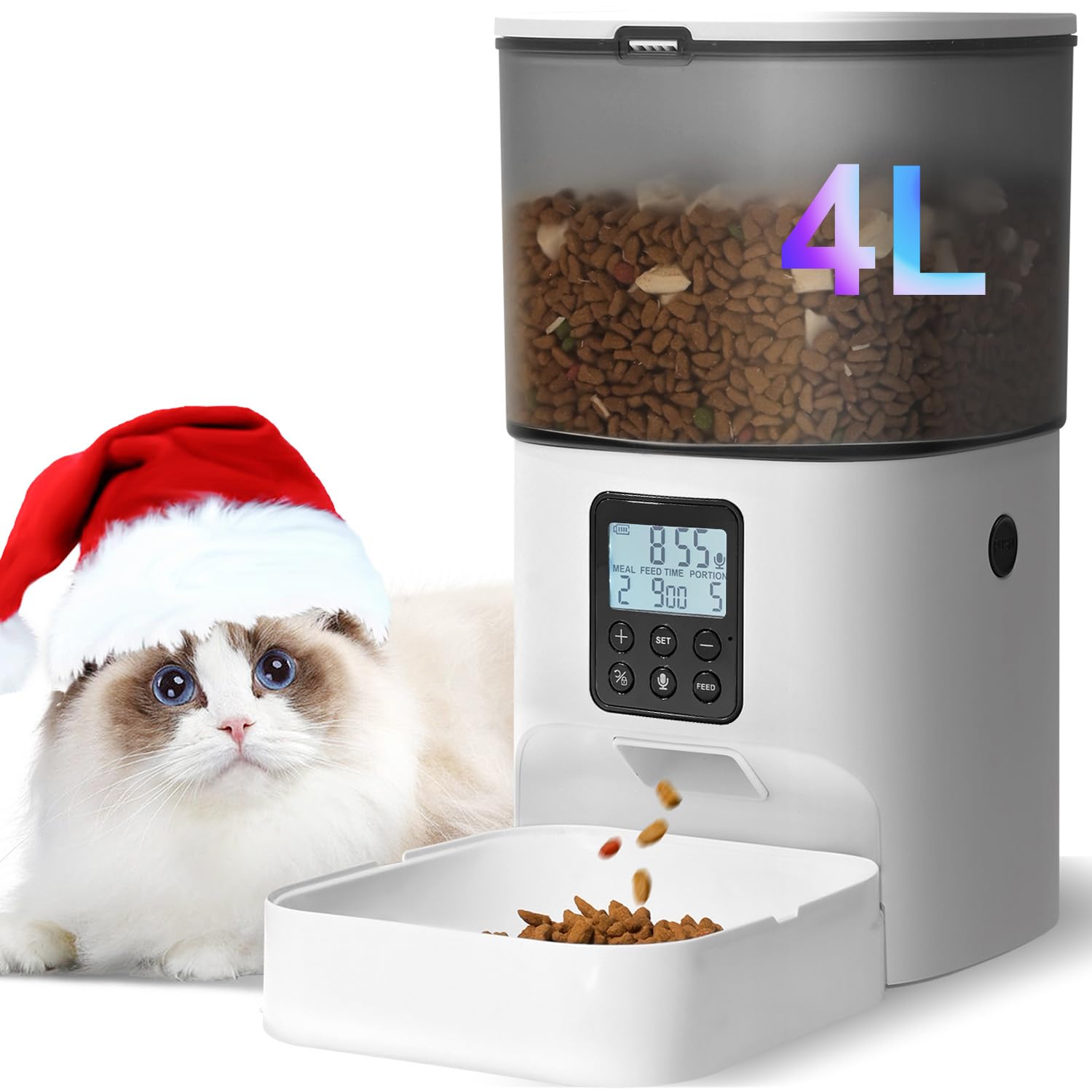 Automatic Cat Feeder with Voice Recorder and Meal Timer