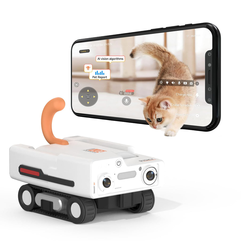 PICKFUN Pmate AI Pet Robot Companion with Auto Feeding