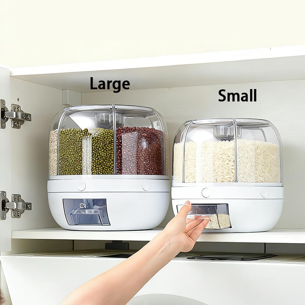 Wnnideo Rotating 6-Grid Pet Food Storage Dispenser