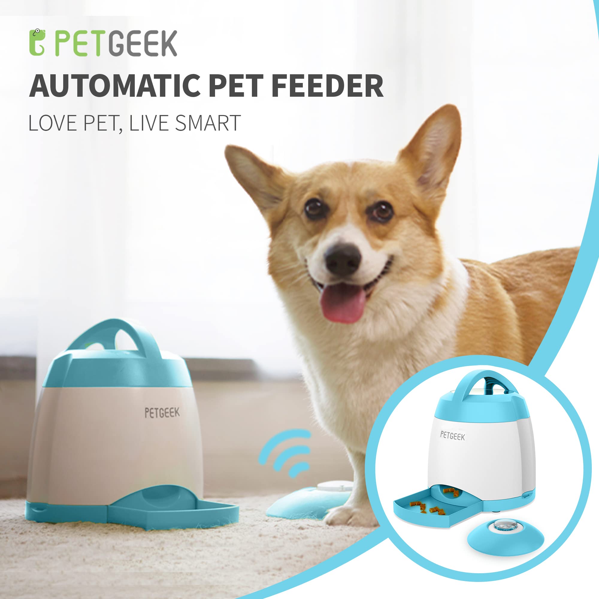 PETGEEK Rechargeable Dog Treat Dispenser Puzzle Toy
