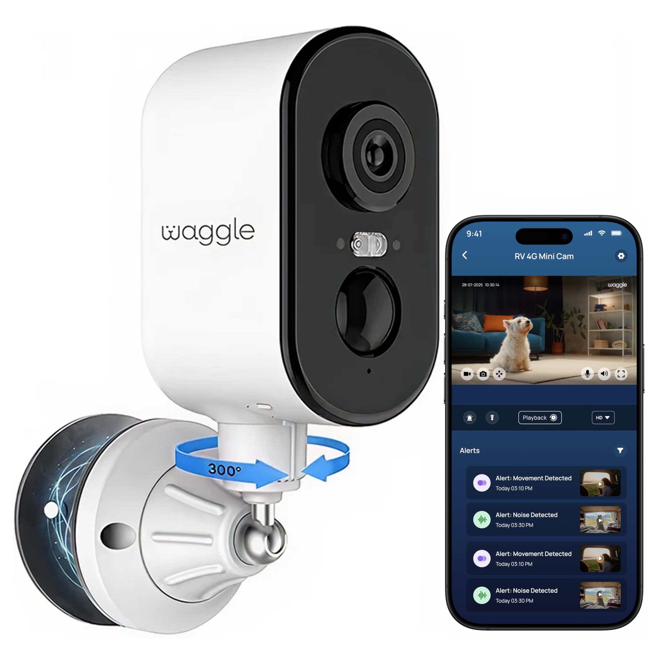 Waggle 4G LTE RV Pet Safety Camera Monitor for Dogs