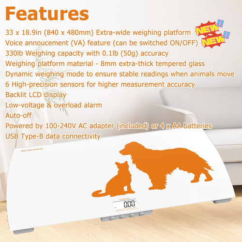 AG Instruments D-Series Glass Floor Scale with Animal Mode