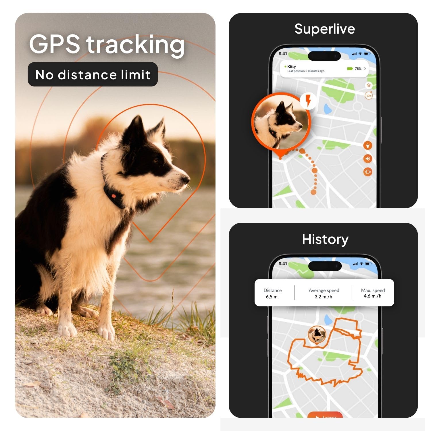 Weenect Dog XT Waterproof GPS Collar with XL Antenna