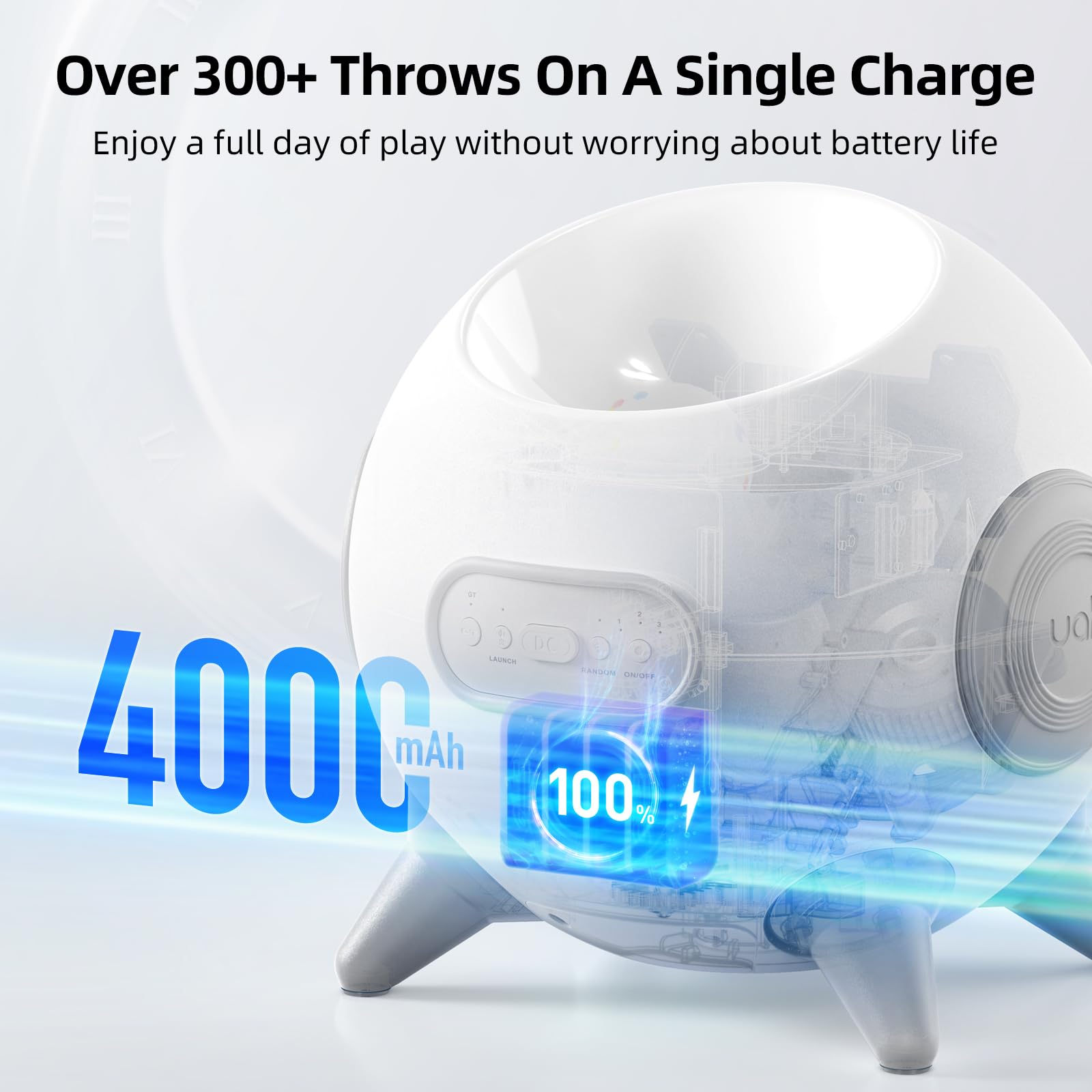 uahpet Automatic Dog Ball Launcher with Obstacle Detection