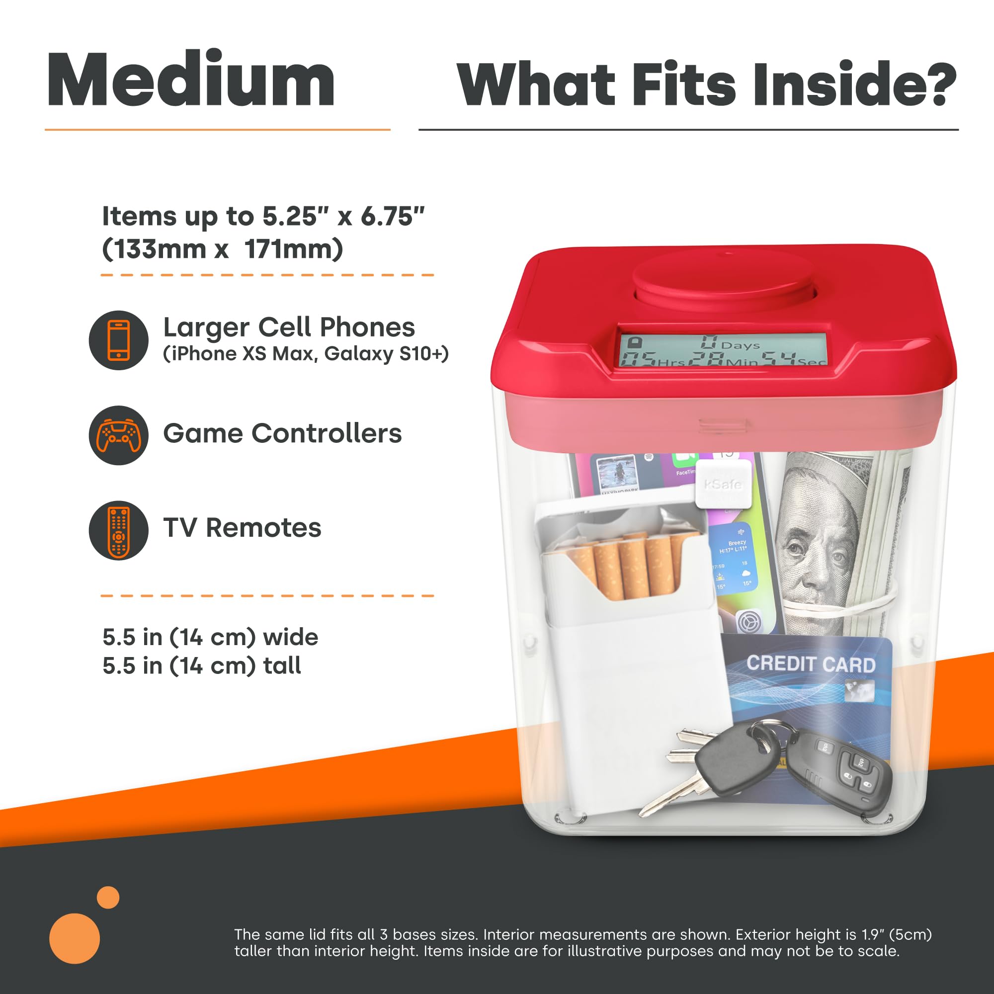 K-Safe Medium Timed Lock Box Container with Access Port