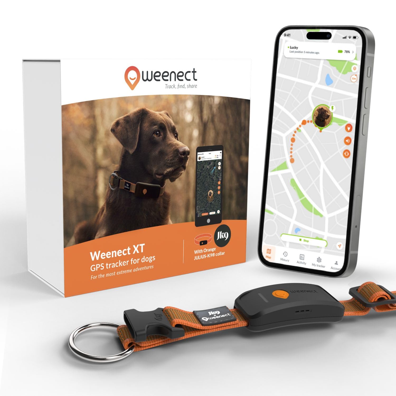 Weenect Dog XT Waterproof GPS Collar with XL Antenna