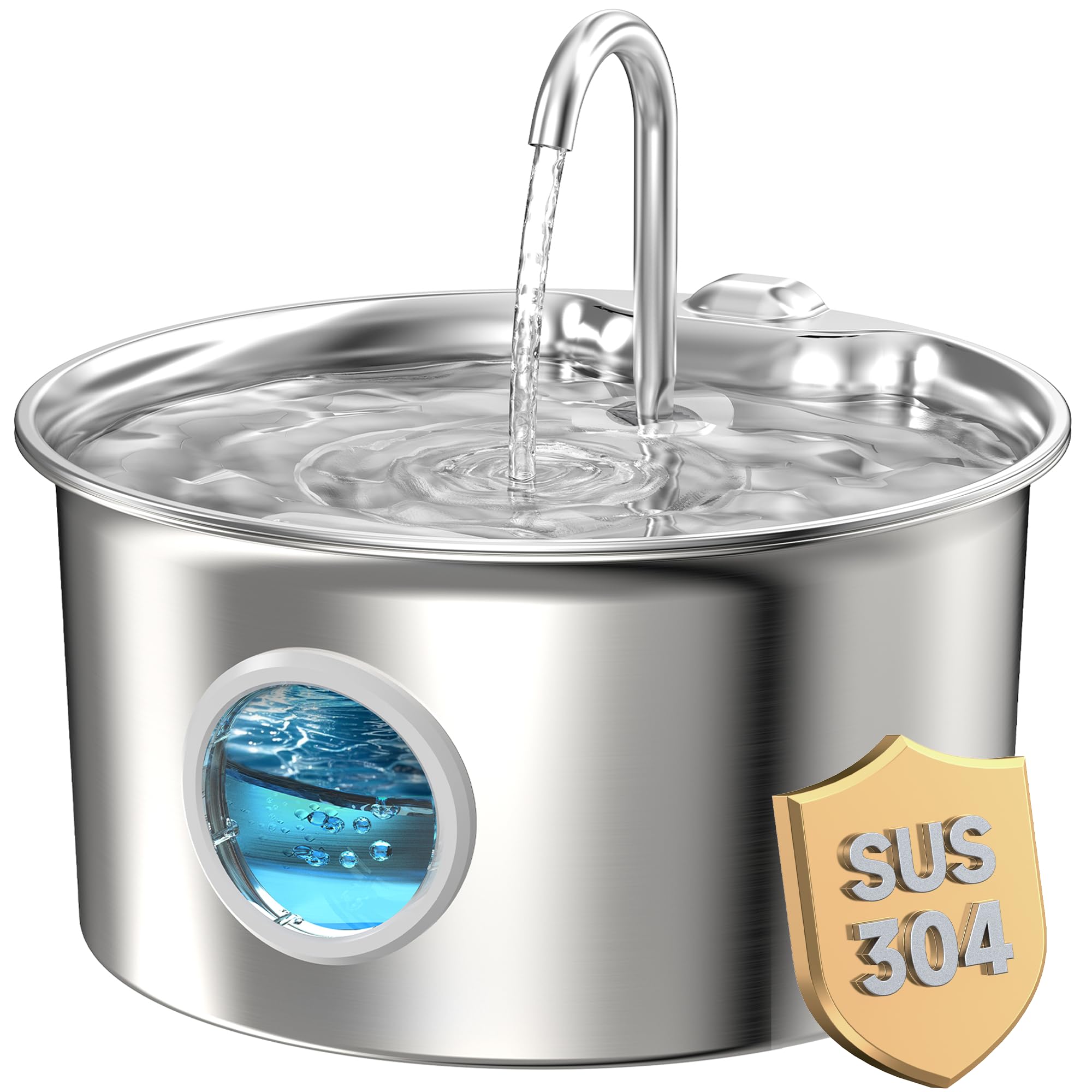 ATMZIQXR Stainless Steel Cat Water Fountain with Filter