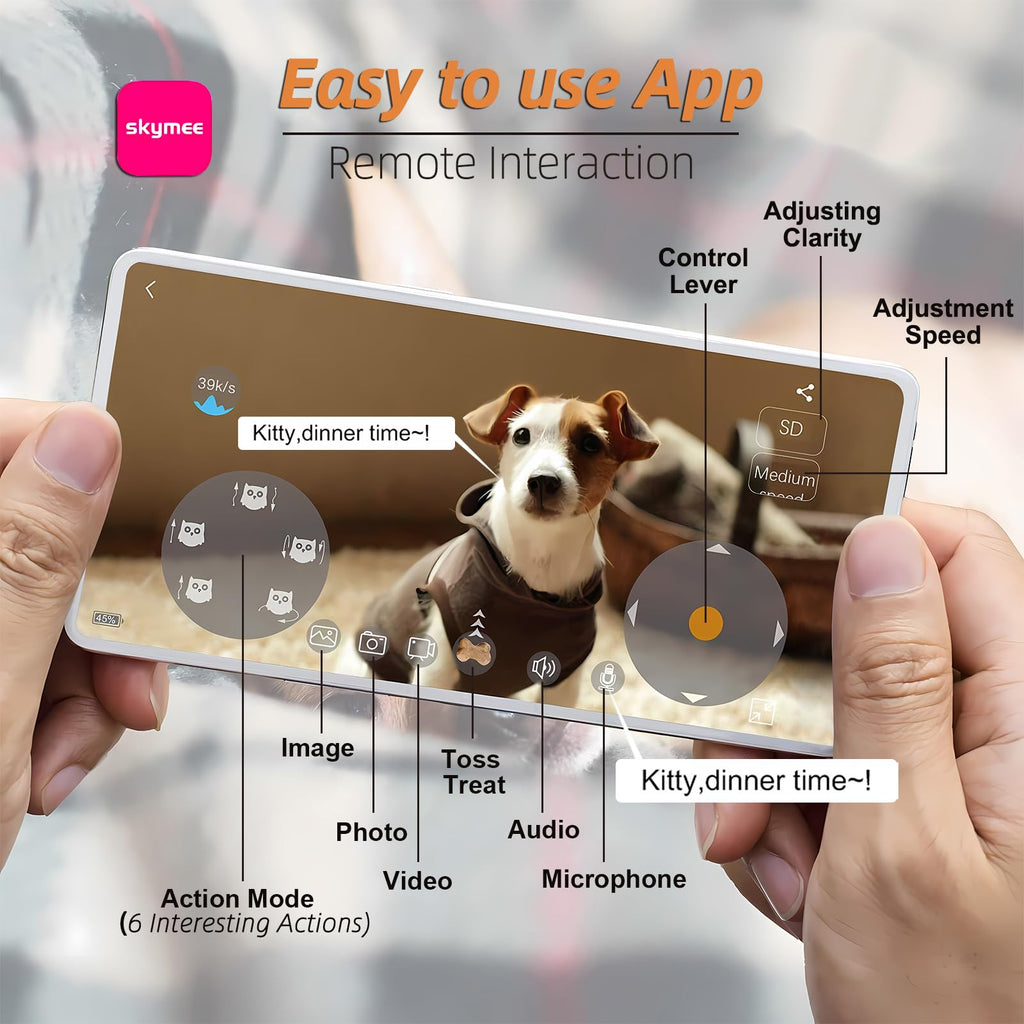 SKYMEE Owl Robot Pet Camera with Treat Dispenser