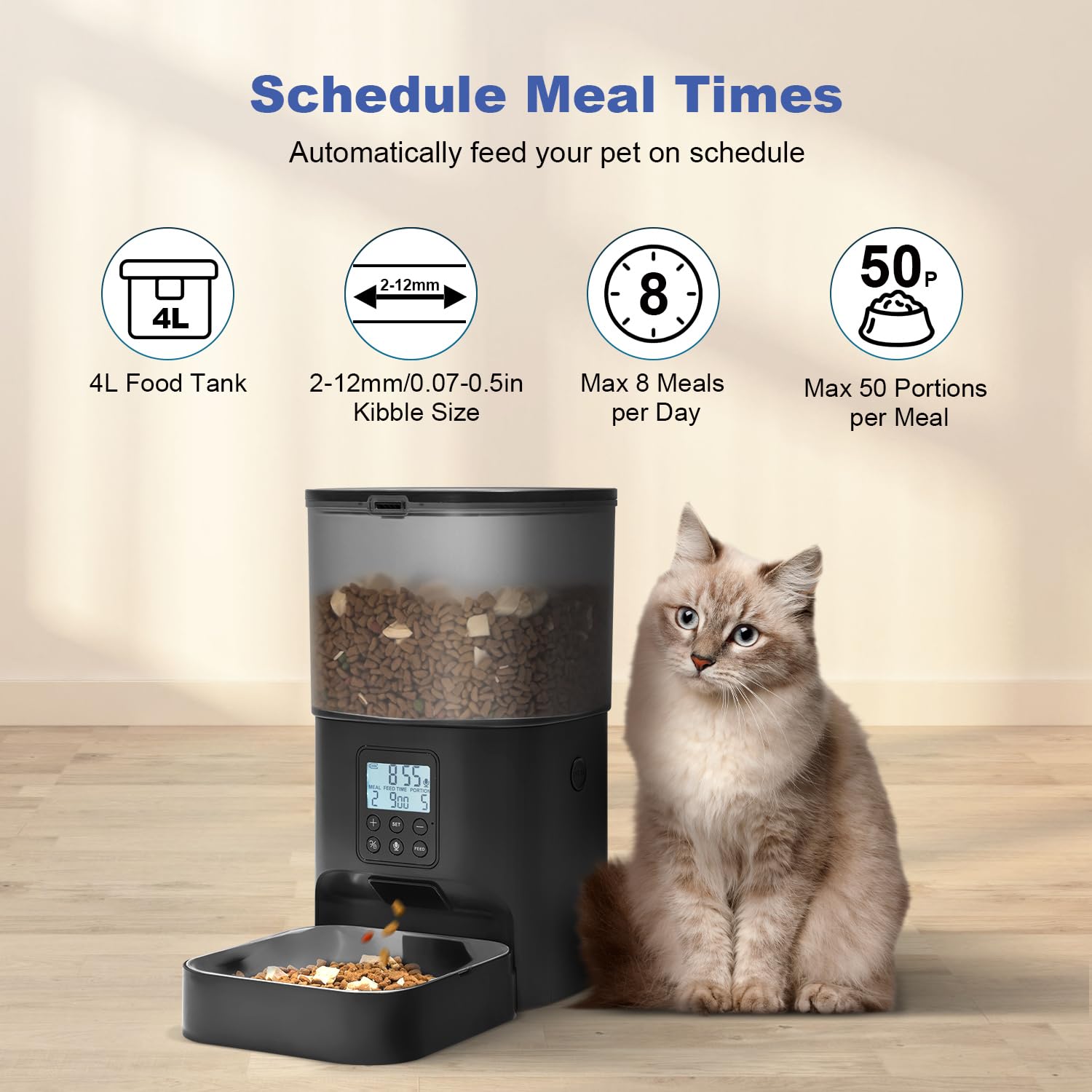 Automatic Cat Feeder with Voice Recorder and Meal Timer