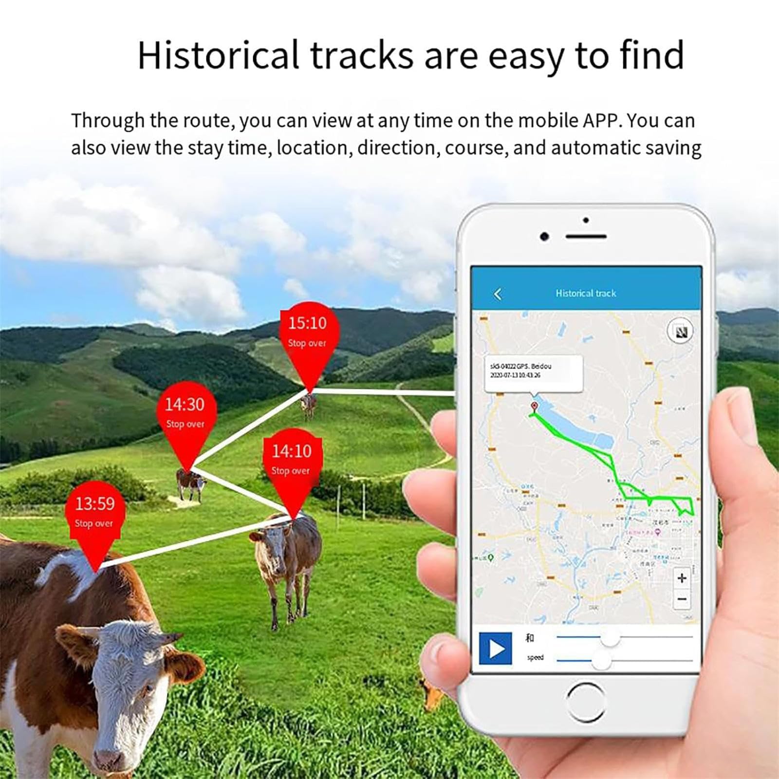 Waterproof Solar GPS Animal Tracker for Livestock