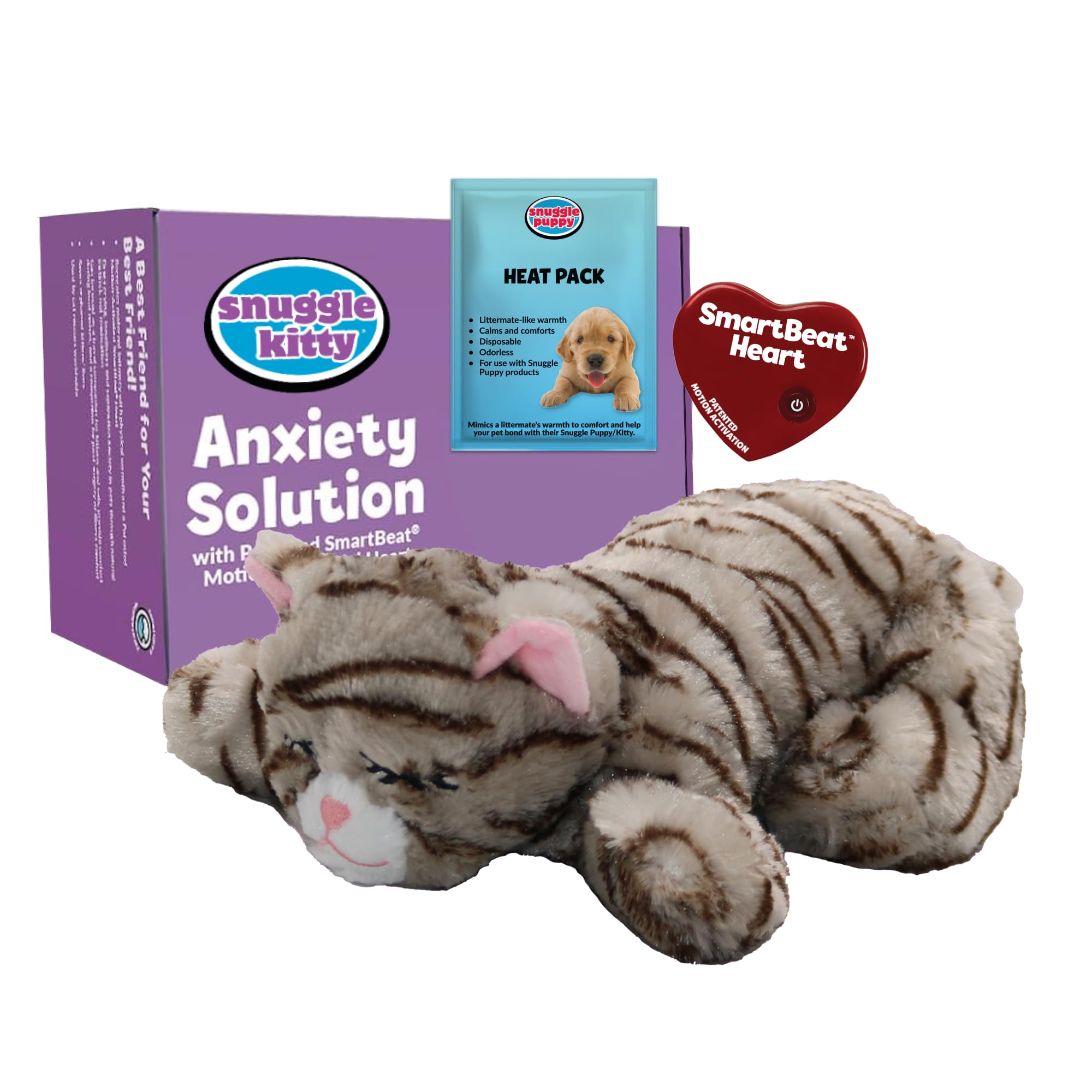Snuggle Puppy Heartbeat Cat Toy for Anxiety Relief