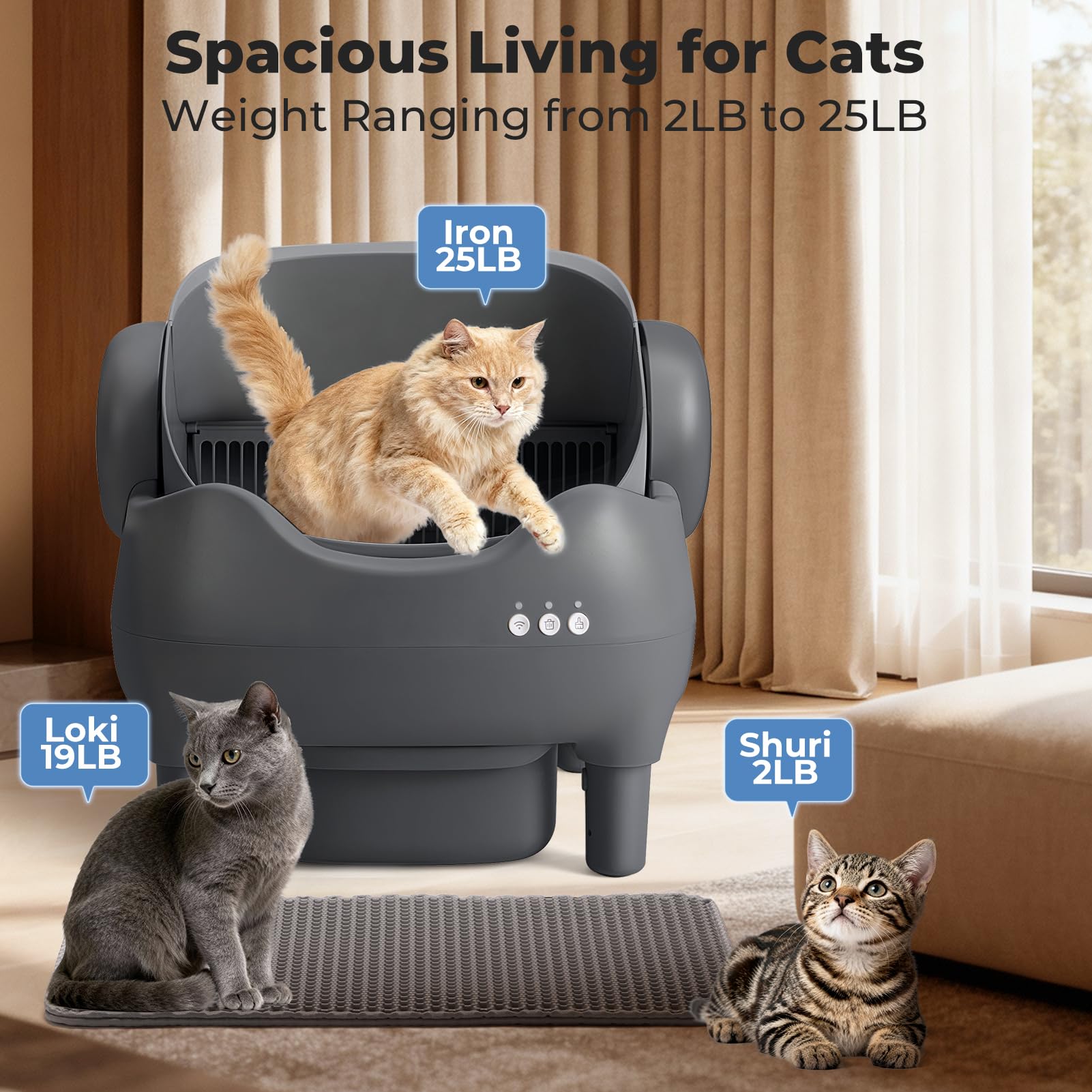 KITPLUS App-Controlled Self-Cleaning Cat Litter Box