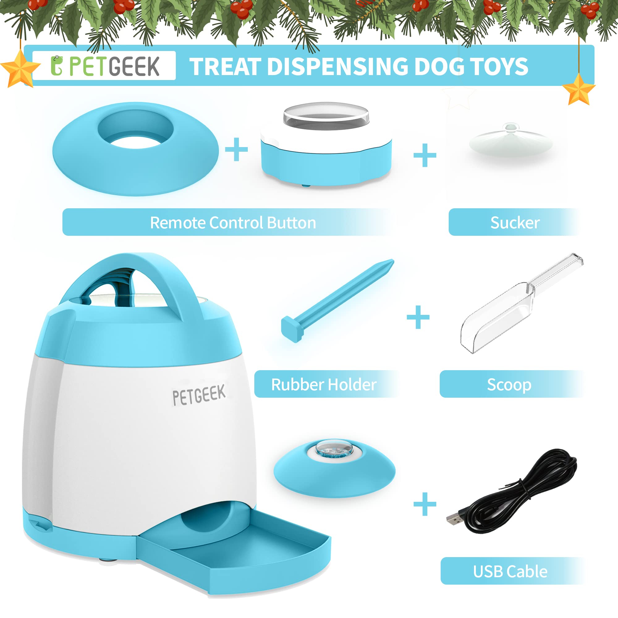 PETGEEK Rechargeable Dog Treat Dispenser Puzzle Toy