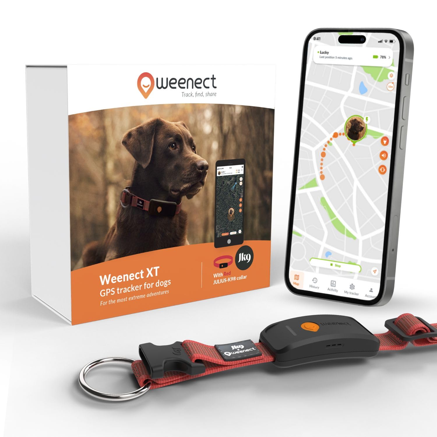 Weenect Dog XT Waterproof GPS Collar with XL Antenna